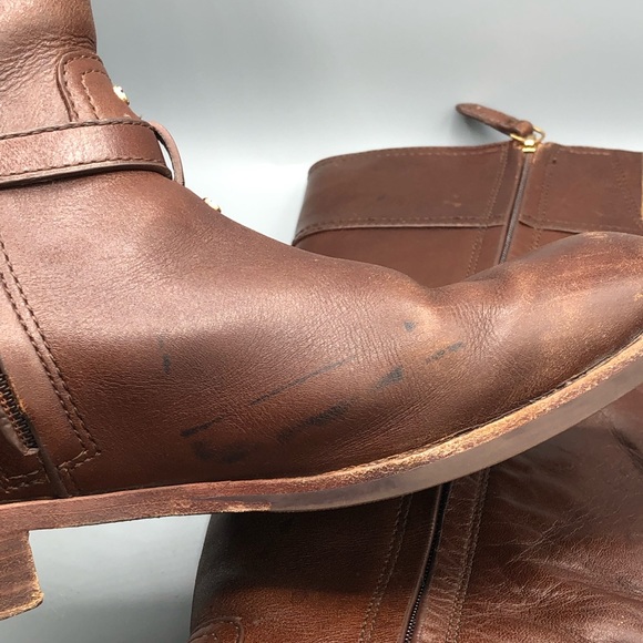 TORY BURCH Marlene Almond Leather Riding Boot - Picture 10 of 12